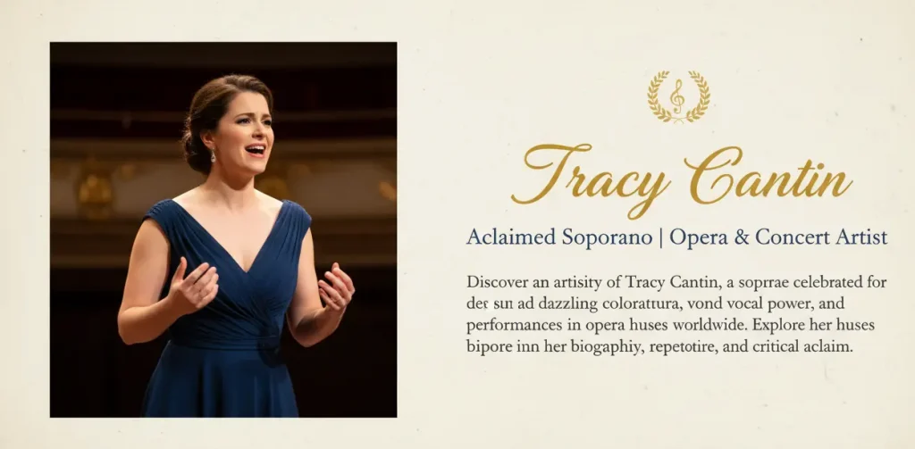 Tracy Cantin - Acclaimed Soprano Soprano Tracy Cantin performing on stage in an opera production